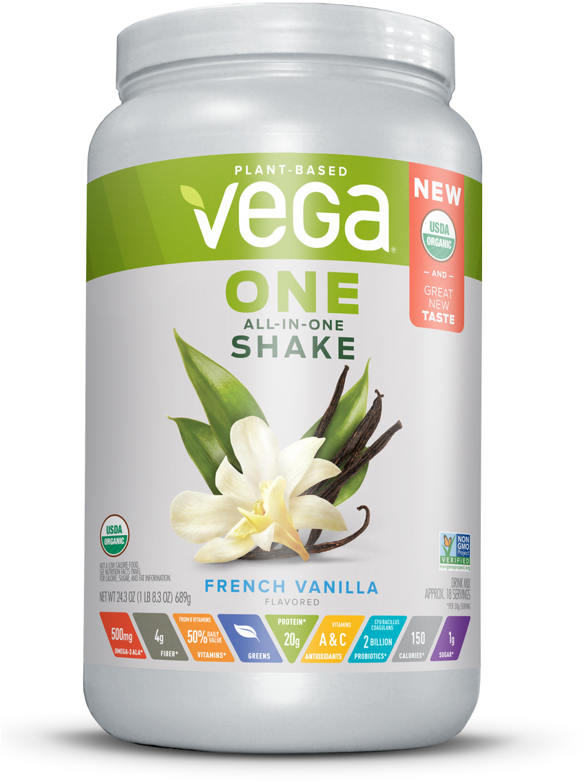 Vega One Organic All In One Shake, French Vanilla - Vega One Organic All In One Shake French Vanilla (847x1168), Png Download