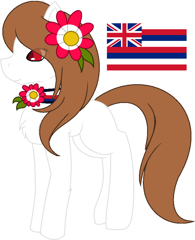 Cosmicwitchadopts, Earth Pony, Female, Flower, Flower - Hawaii State Flag Mugs (672x820), Png Download