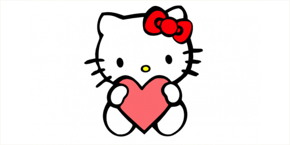 Hello Kittys Cute Sketch (590x296), Png Download