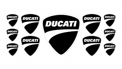 Ducati Black Domed Emblems - Ducati Corse Vinyl Decals (400x350), Png Download