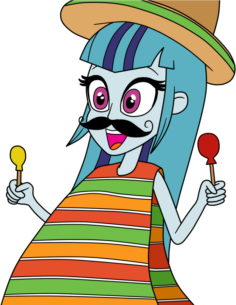 Eagc7, Clothes, Equestria Girls, Fake Moustache, Female, - Cartoon (968x1024), Png Download