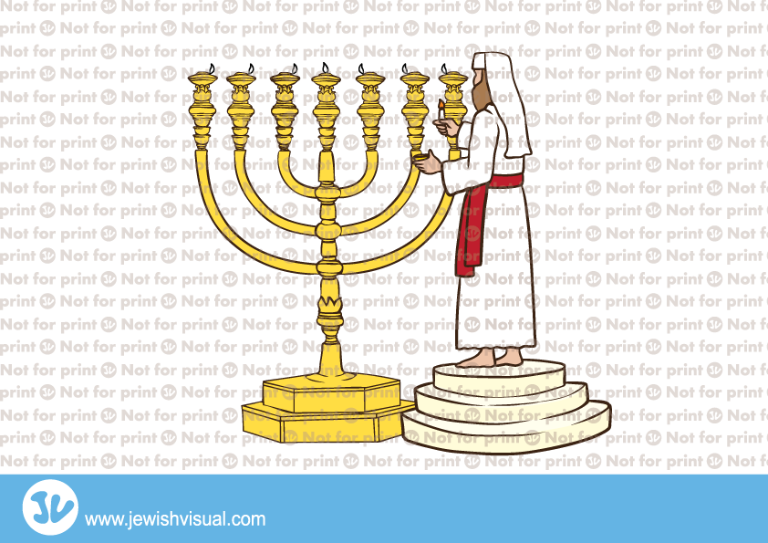 כהן מדליק את המנורה - Menorah (842x595), Png Download