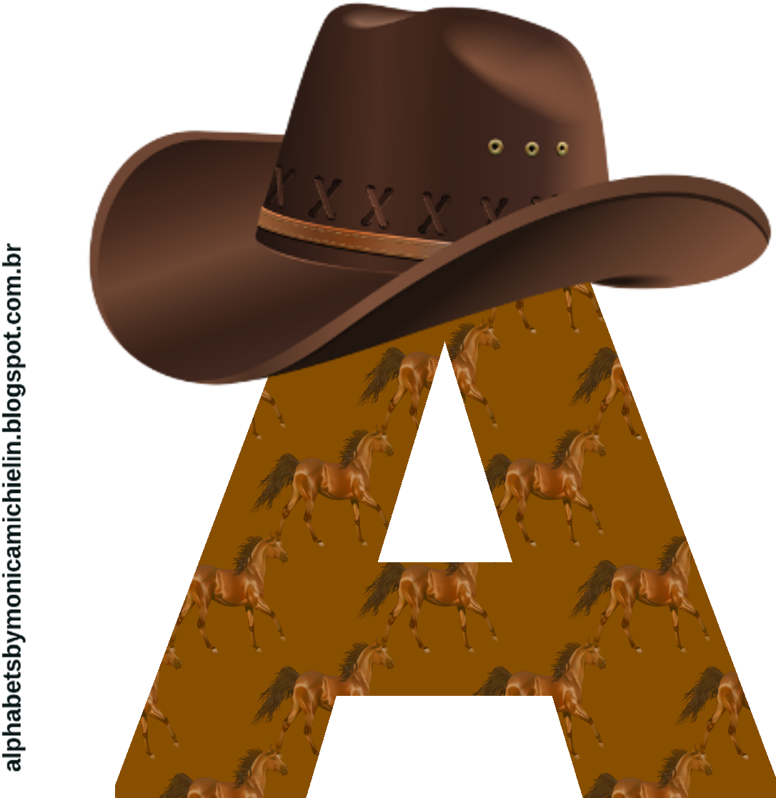 Cowboy Hat And Boots Png Download - Alfabeto Cowboy (1306x1306), Png Download