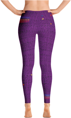 Purple Stars Long Leggings (500x500), Png Download
