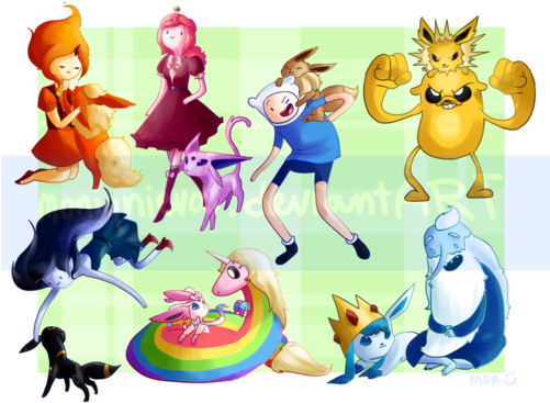 Sylveon And Flareon And Eevee (500x375), Png Download