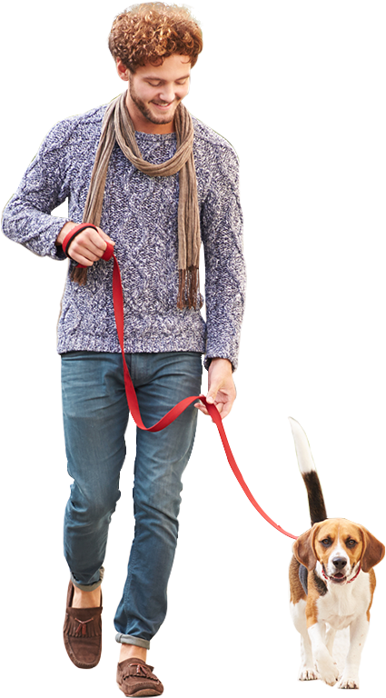 We Partner With Rescues And Animal Control Agencies - Men With Dog Png (1553x775), Png Download
