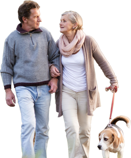Couple Walking Png - Couple Walking Dog Png (500x603), Png Download