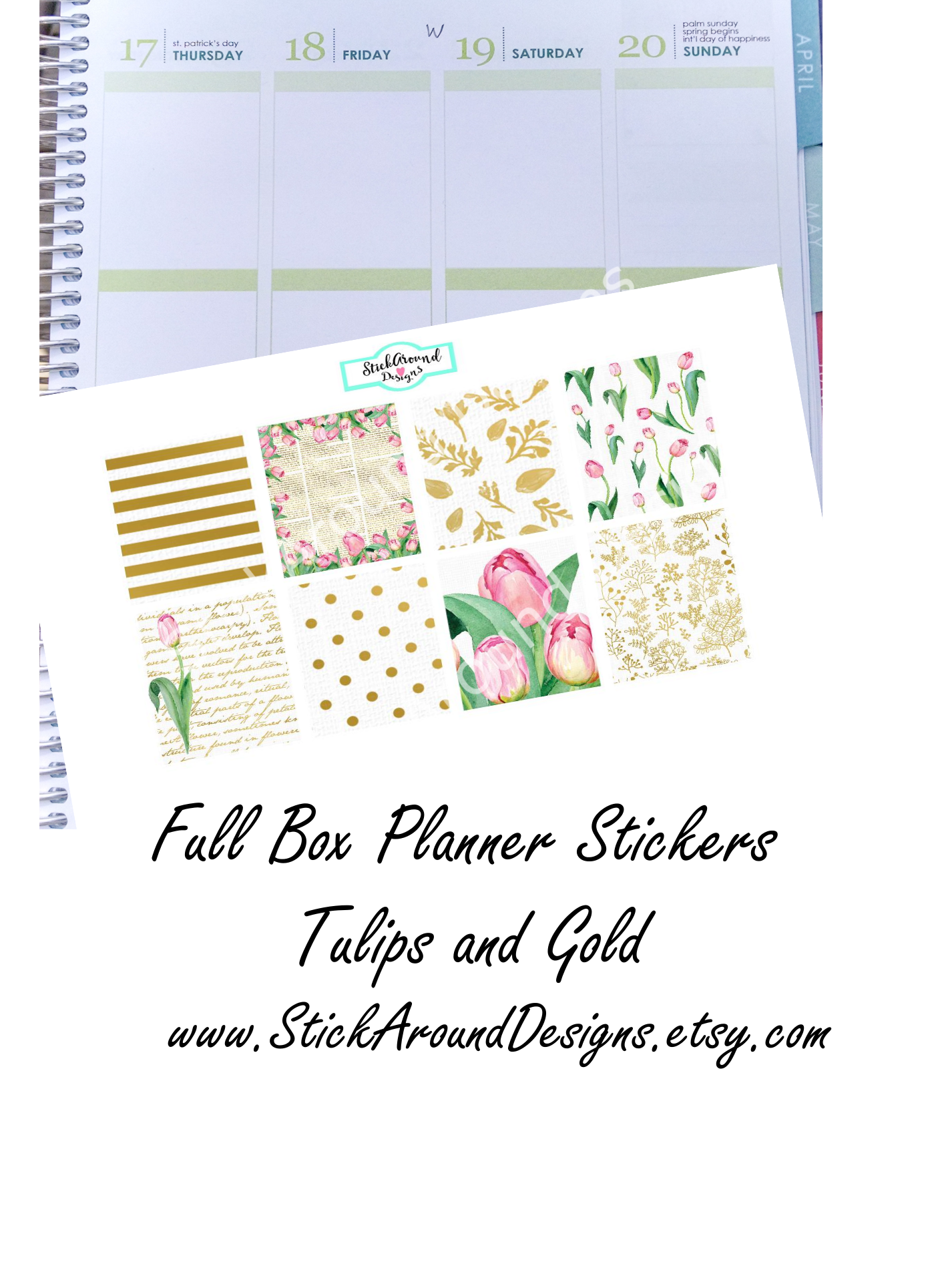 Decorative Full Box Planner Stickers In Pink Tulip - Custom Sticker For Dieter-tommy-sophie - Dondecal - (1402x1929), Png Download