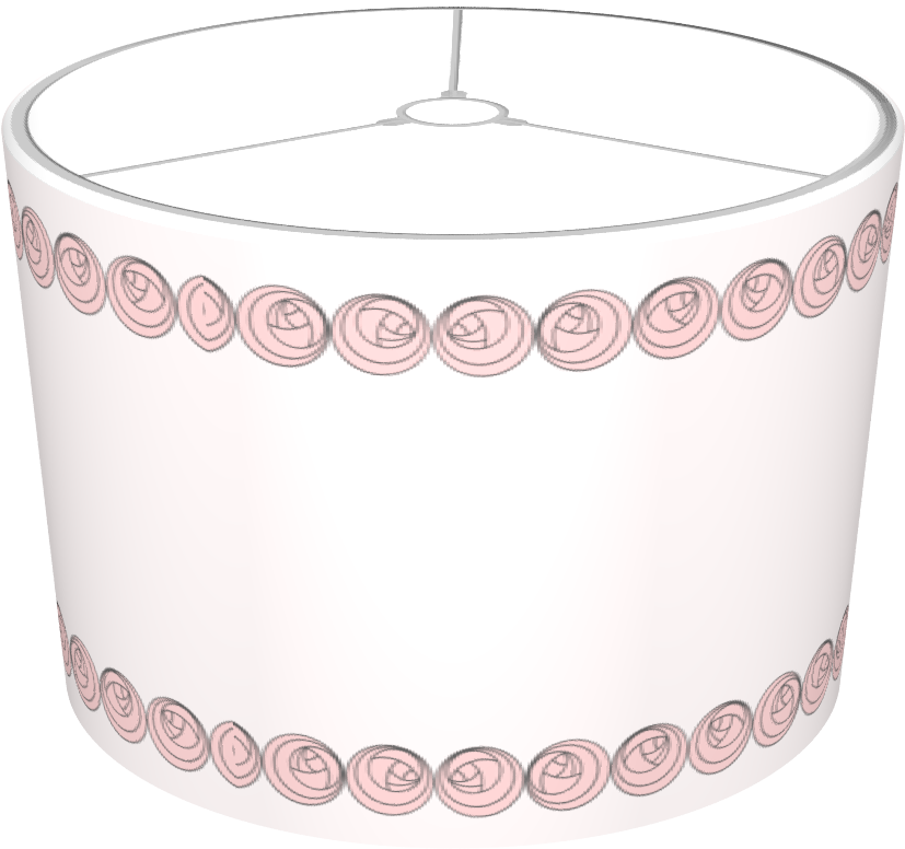 Palest Pink With Rose Border - Lampshade (1348x1032), Png Download