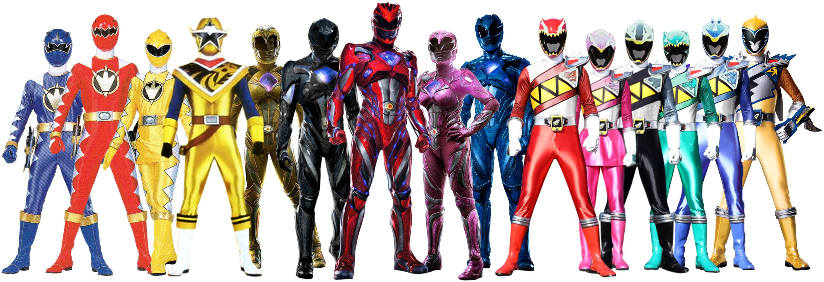 Jurassic Team Up Power Rangers - Advanced Graphics 2075 Gold (power Rangers Dino Charge) (2774x977), Png Download