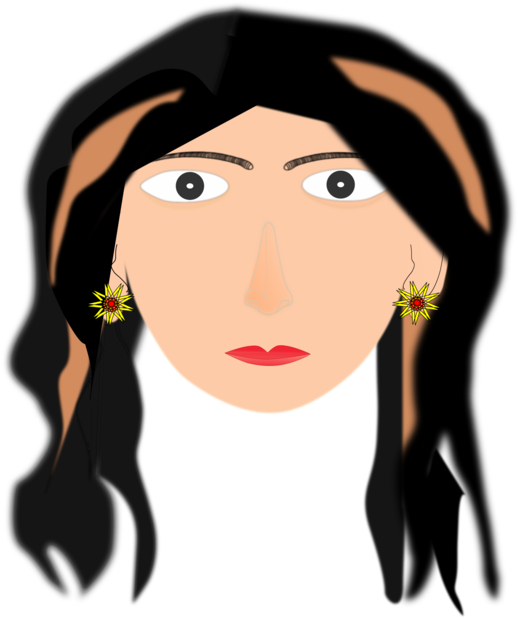 Cartoon Face Girl Woman Silhouette - Cartoon (530x750), Png Download