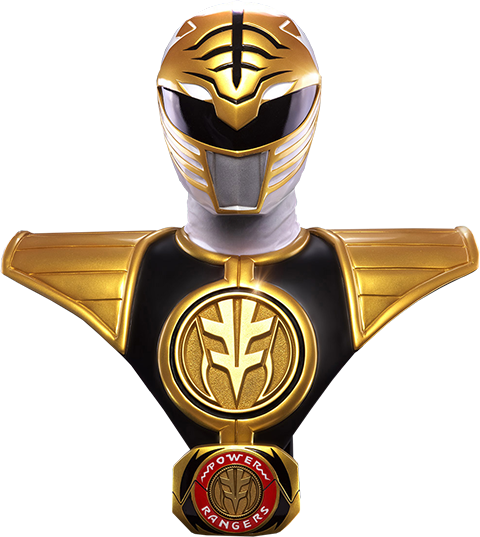 Mighty Morphin Power Rangers Life-size Bust White Ranger - Power Rangers - White Ranger Life-size Bust (480x537), Png Download
