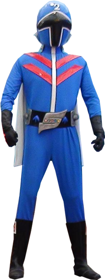 The Shades Of Blue Used On Power Rangers - Himitsu Sentai Goranger Blue (243x576), Png Download