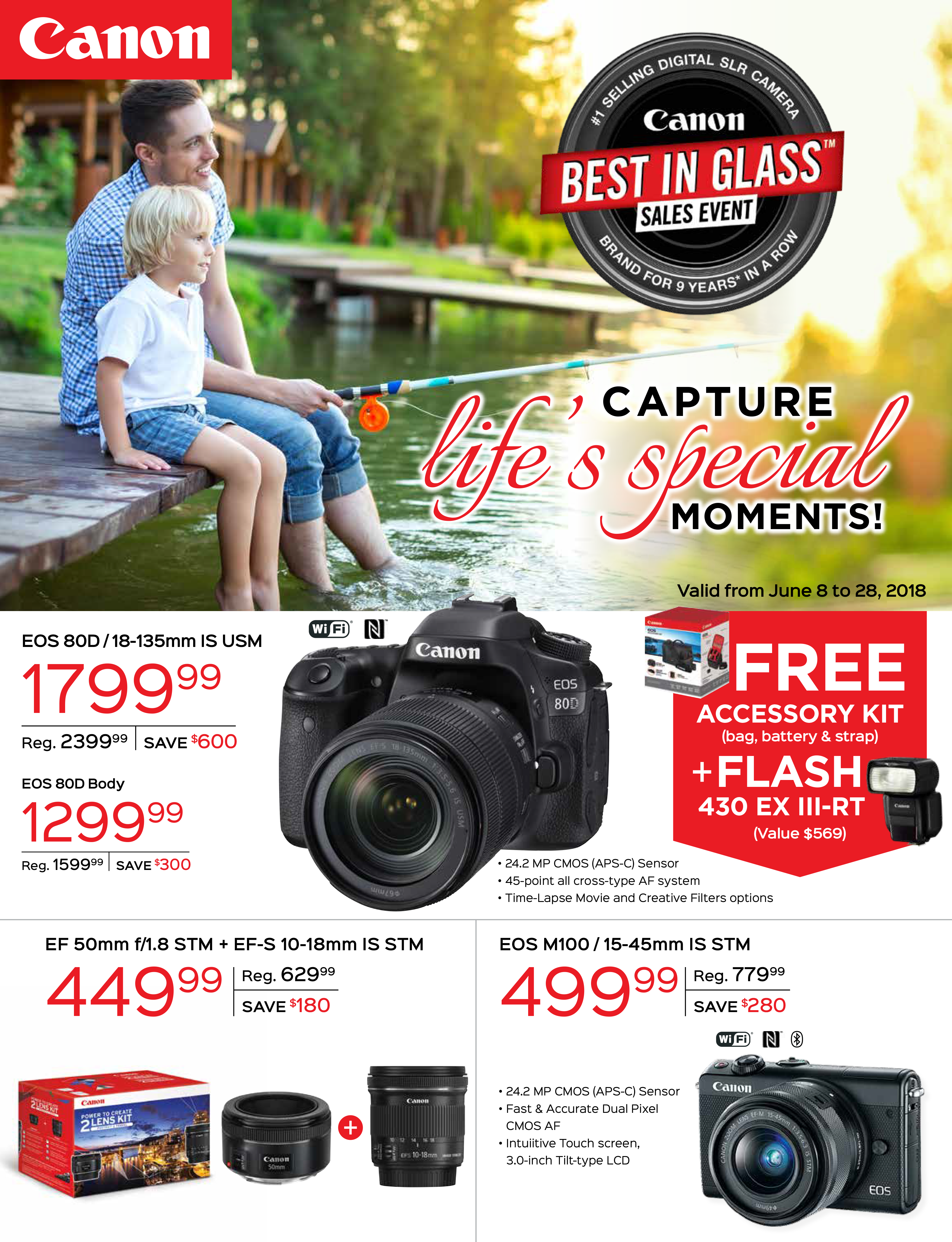 Canon Father's Day Best In Glass Sales Event - Canon Eos 77d Body + 18-135 Is Usm Nano (3450x4500), Png Download