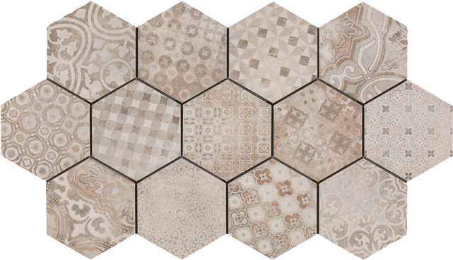 Geometric Patchwork Porcelain Matt Multiuse Tile Tile - Rewind Tiles (640x640), Png Download