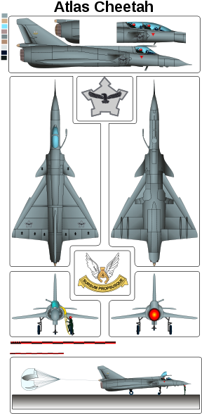 A Drawing Of The Atlas Cheetah - Atlas Cheetah C (300x600), Png Download