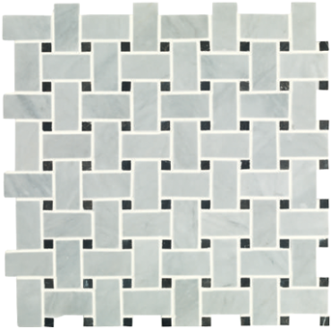 Room Set Photography Includes Tiles From The Same Range - Bridgehampton Marble Basketweave (375x375), Png Download