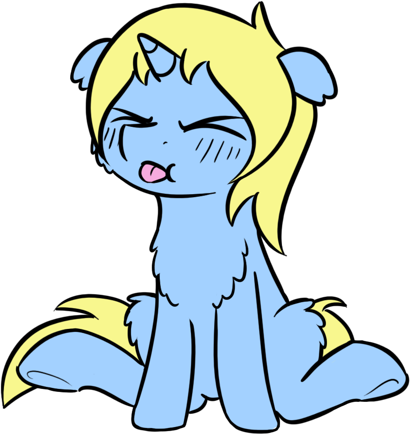 Blep, Chest Fluff, Cute, Eyes Closed, Female, Filly, - Cartoon (884x932), Png Download