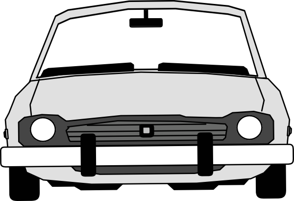 Car Front View With Extended Windshield Clip Art - Frente De Um Carro (600x410), Png Download