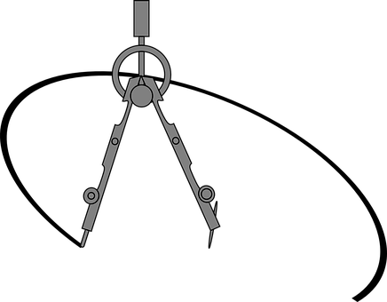Geometry, Compasses, Dividers - Compass Tool Clipart (436x340), Png Download