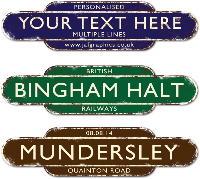 Vintage Train Station Sign (700x700), Png Download
