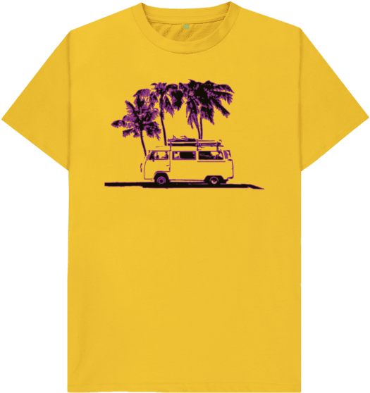 Mustard Unisex Campervan T-shirt Purple Outline - Kabhi Kabhi Lagta Hai Apun Hi Bhagwan Hai Tshirt (640x674), Png Download