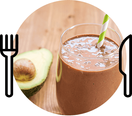 Chocolate Avocado Milkshake - Milkshake (434x382), Png Download