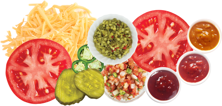 Fresh Toppings - Fresh Ingredients Transparent Background (883x422), Png Download