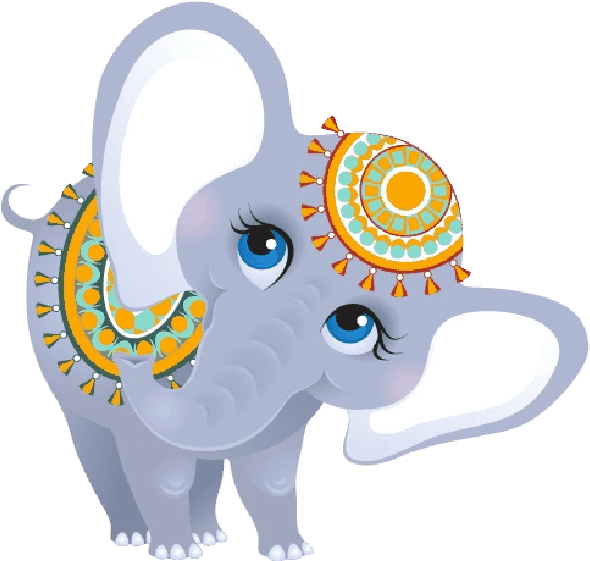 Cute Baby And Momma Elephant Clip Art - Indian Elephant Clipart Png (600x600), Png Download