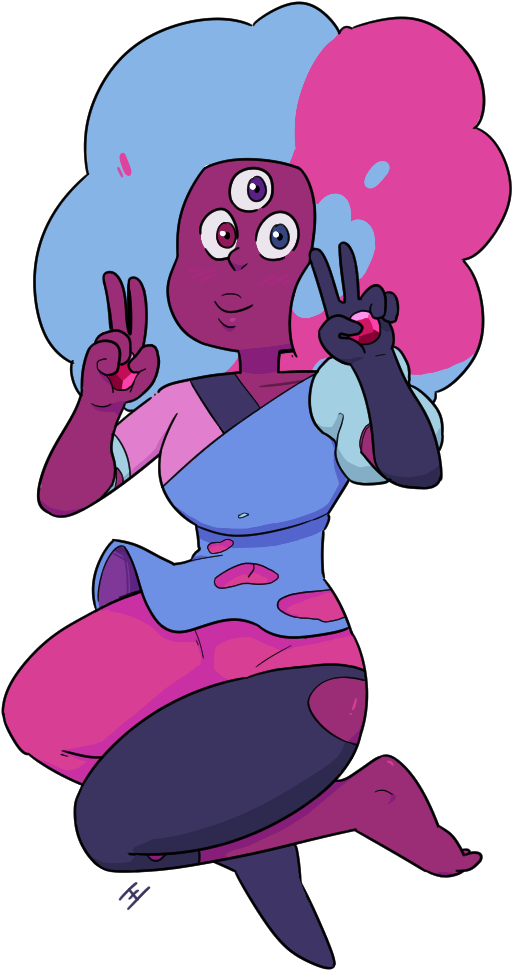 Pink Purple Vertebrate Fictional Character Violet Cartoon - Garnet Png Steven Universe (707x1053), Png Download