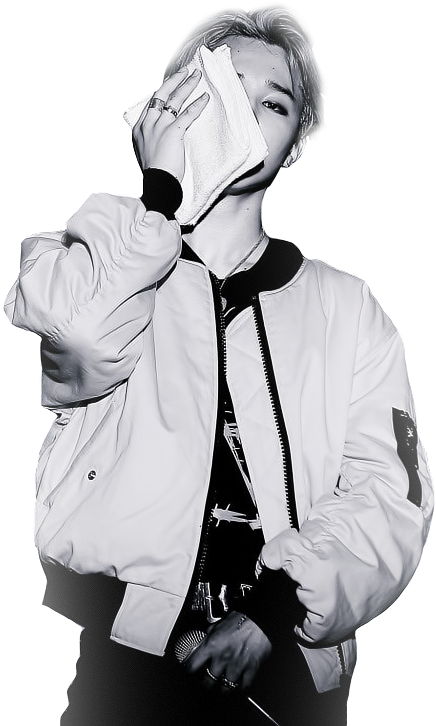 95 Liner - Jimin Black And White Transparent (500x750), Png Download