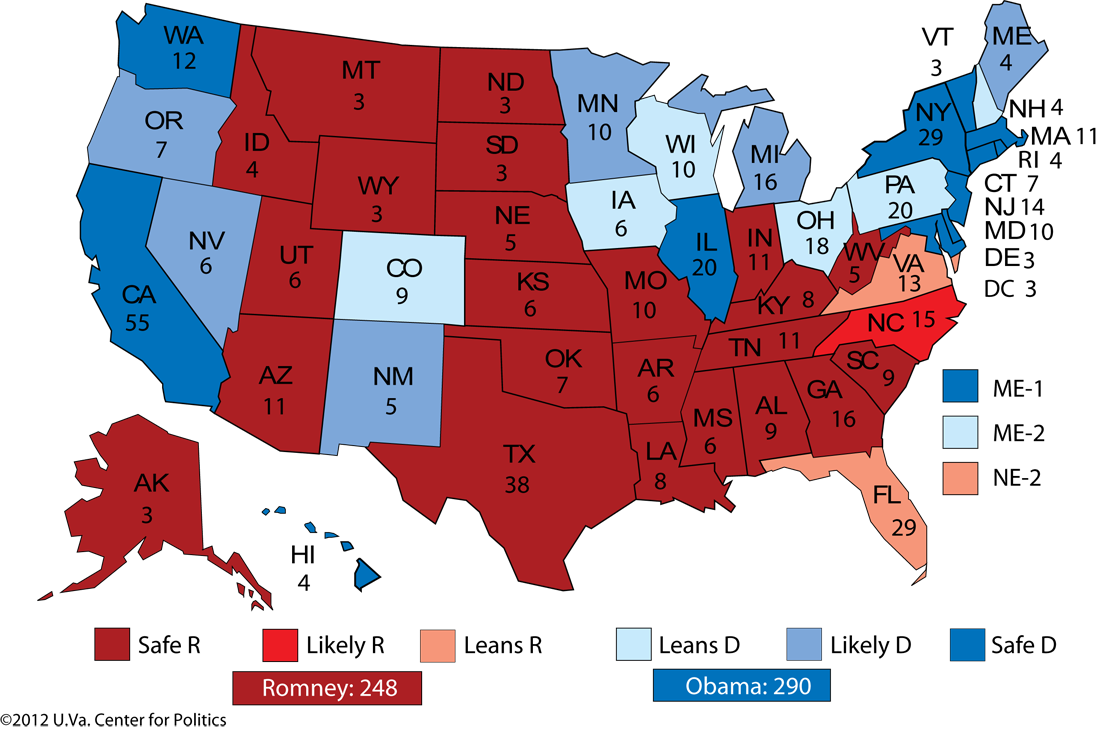Map Of Us And Their Partiea 2012 11 04 Electoral - Washington District (1100x730), Png Download