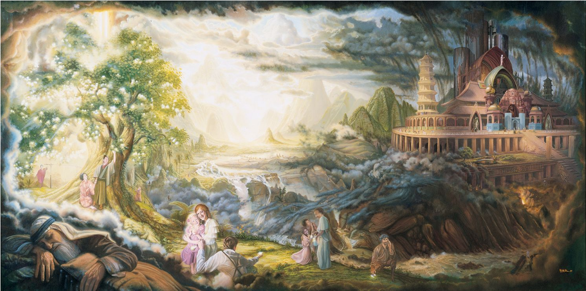 Lehi's Vision - Lehi's Dream Of The Tree (1166x791), Png Download