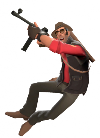 Png - Sniper Holding Smg Tf2 (350x481), Png Download