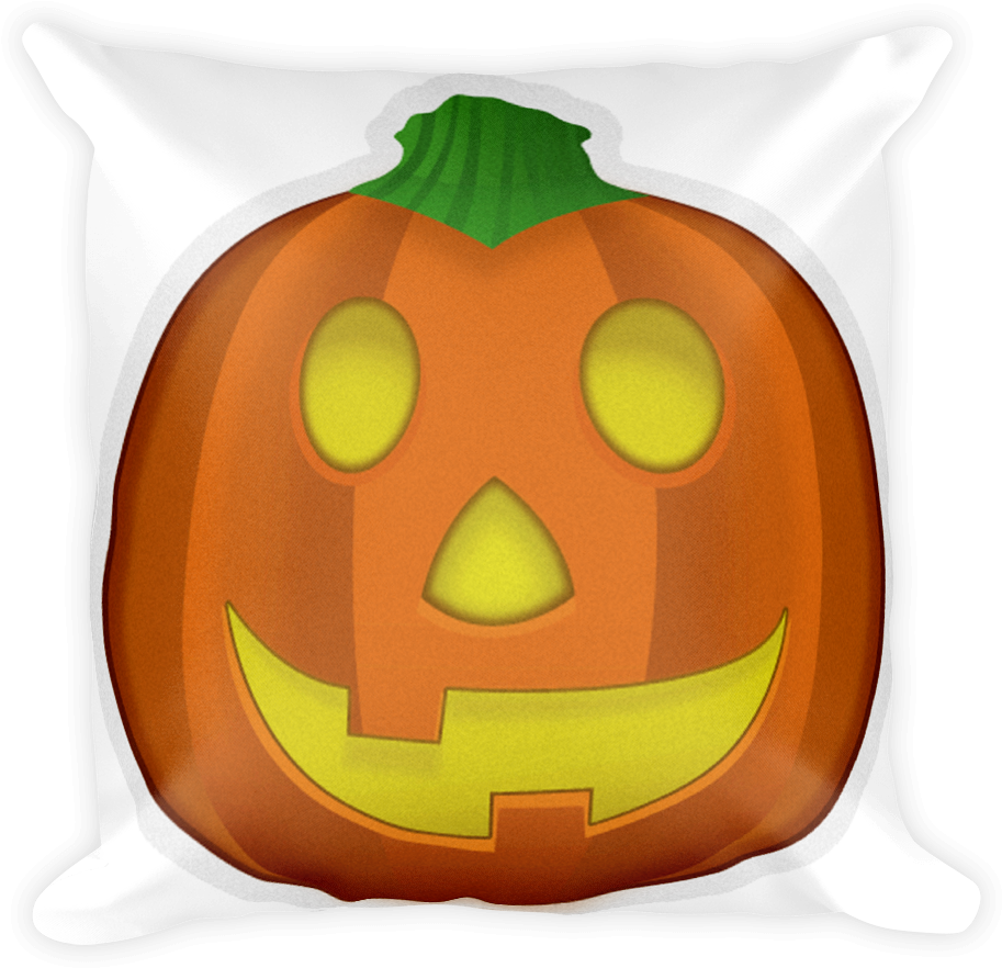 Emoji Pillow - Jack O'lantern - Jack-o'-lantern (1000x1000), Png Download