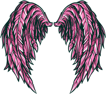 Dark Angel Clipart Pink Angel - Vinyldisorder Wings Wall Decal - Vinyl Car Sticker (350x350), Png Download