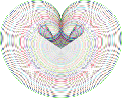 Heart Line Art Golden Ratio M-095 - Clip Art (420x340), Png Download