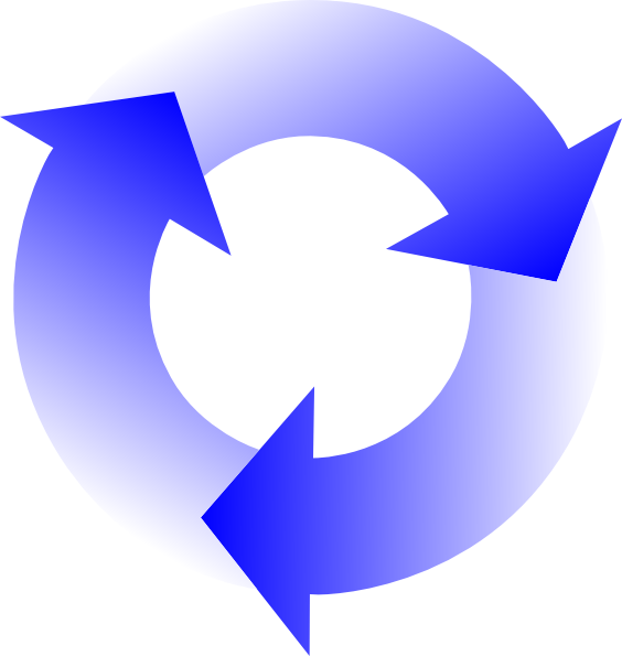 Circle Clipart Animated - Blue Circle With Arrows (564x595), Png Download
