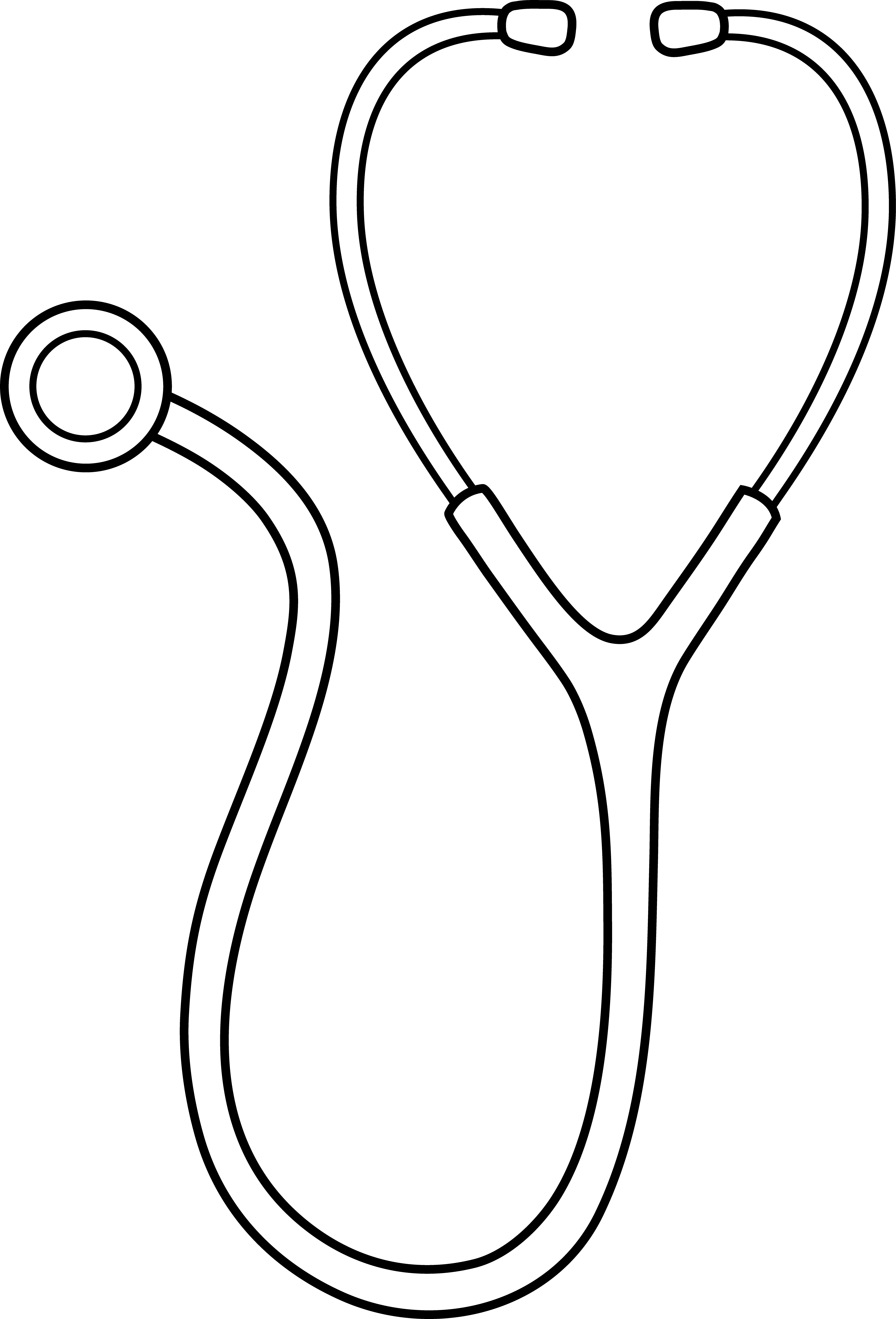 Black And White Stethoscope - Stethoscope Clipart Black And White (4289x6313), Png Download