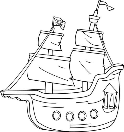 Transparent Pirate Ship Clipart Black And White Bmp i