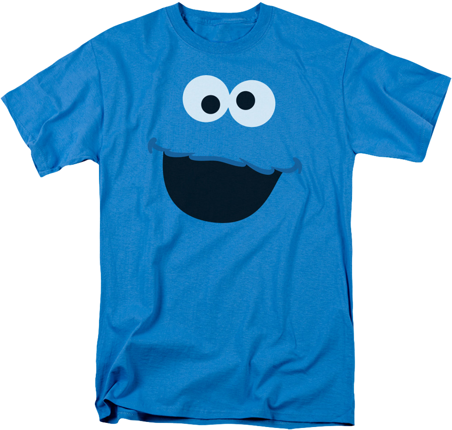 Cookie Monster Face Sesame Street T-shirt - Chandler Bing T Shirt (900x856), Png Download