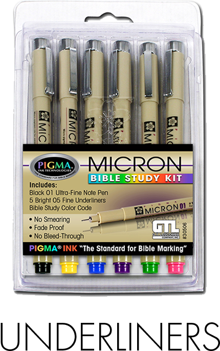 Underliners - G T Luscombe Pen Pigma Micron Bible Study Kit (ancrd37673), (864x864), Png Download