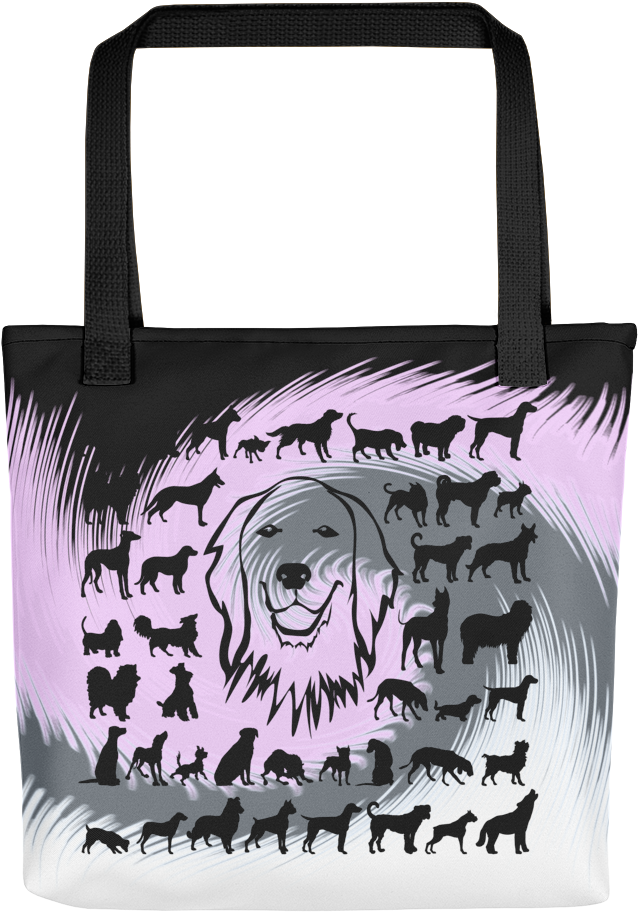 Fashion Tote Bag With A Zipper - Dog (1000x1000), Png Download