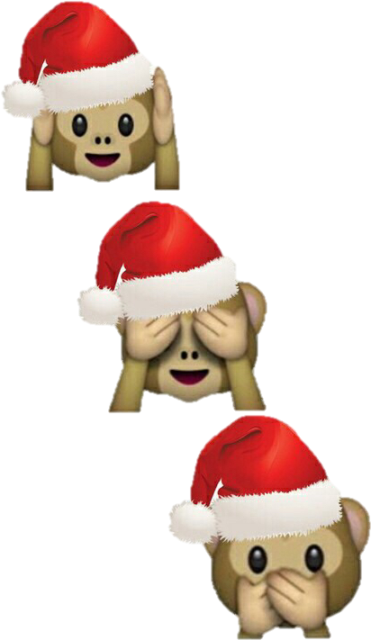 Ariana Grande Clipart Monkey - Christmas Emoji (500x750), Png Download
