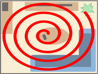 Golden Spiral Logarithmic Spiral Line Point - Spiral Grid Search Pattern (435x340), Png Download