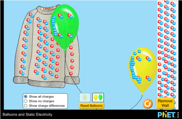 Balloons And Static Electricity - Static Electricity Phet (800x400), Png Download
