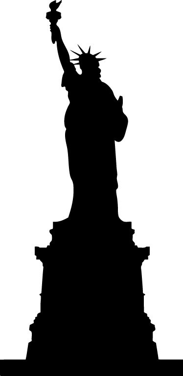 Statue Of Liberty Silhouette Png - Statue Of Liberty (374x765), Png Download