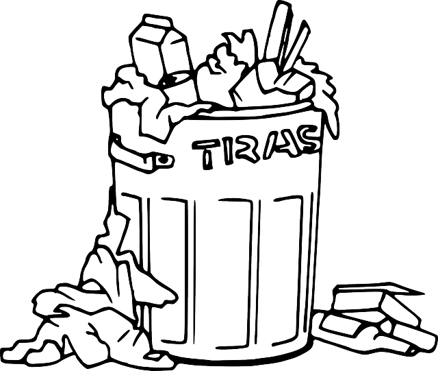 Icon, Food, White, Cartoon, Page, Can, Out, Free, - Clip Art Black And White Garbage (640x541), Png Download