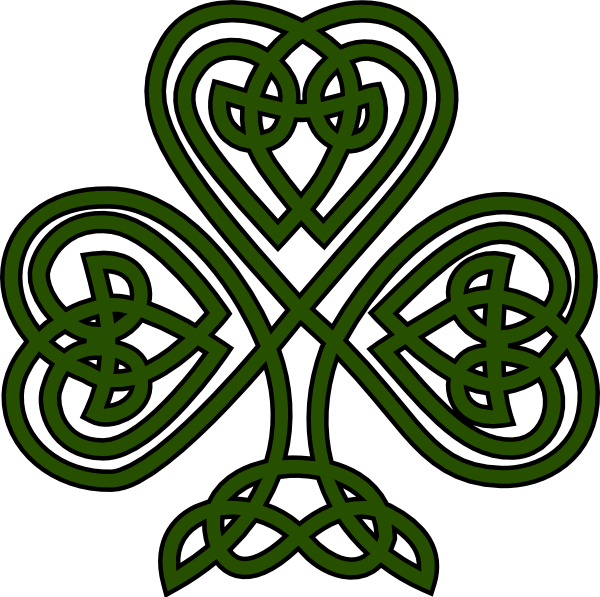 Celtic Knot Clipart Four Leaf Clover - Celtic Shamrock (600x597), Png Download