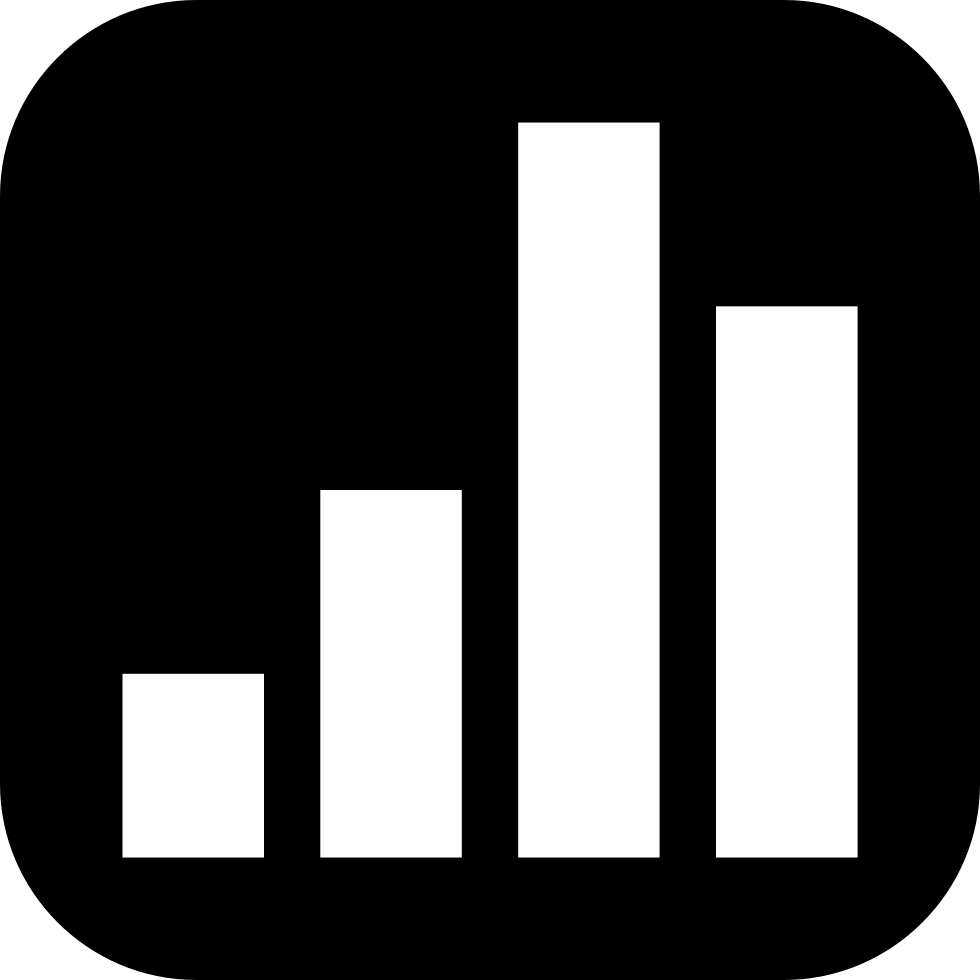 Volume Bars In A Rounded Square In Black And White - Graficas De Barras Blanco Y Negro (980x980), Png Download